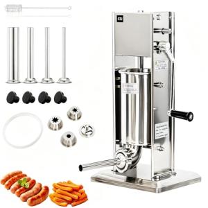 Stainless Steel Vertical Sausage Stuffer with 4 Tubes