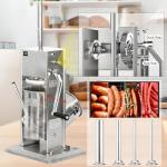 Stainless Steel Vertical Sausage Stuffer with 4 Tubes