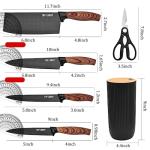 Wiztoynia 6-Piece Black Kitchen Knife Set