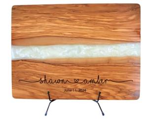 Custom Engraved Olivewood Cutting Board Gift
