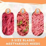 CHEFFANO Life Electric Meat Grinder, Sausage Stuffer with 4 Size Sausage Tube, 2 Blades, 3 Size Plates, Kubbe Kit, 2600W Max, Meat Mincer Heavy Duty for Home Kitchen Use, Stainless Steel