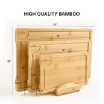Bamboo Cutting Board Set with Holder and Juice Grooves