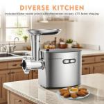 CHEFFANO Life Electric Meat Grinder, Sausage Stuffer with 4 Size Sausage Tube, 2 Blades, 3 Size Plates, Kubbe Kit, 2600W Max, Meat Mincer Heavy Duty for Home Kitchen Use, Stainless Steel