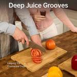 Bamboo Cutting Board Set with Holder and Juice Grooves