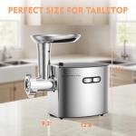 CHEFFANO Life Electric Meat Grinder, Sausage Stuffer with 4 Size Sausage Tube, 2 Blades, 3 Size Plates, Kubbe Kit, 2600W Max, Meat Mincer Heavy Duty for Home Kitchen Use, Stainless Steel