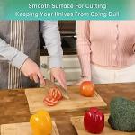 Bamboo Cutting Board Set with Holder and Juice Grooves