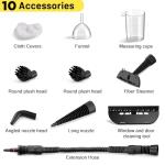 Portable Handheld Steam Cleaner with 10 Accessories
