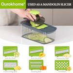Ourokhome 10-in-1 Mandolin Slicer and Spiralizer