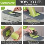 Ourokhome 10-in-1 Mandolin Slicer and Spiralizer