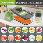 Ourokhome 10-in-1 Mandolin Slicer and Spiralizer
