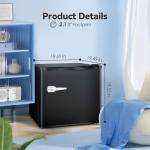 LHRIVER Compact Mini Freezer with Adjustable Thermostat