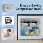 LHRIVER Compact Mini Freezer with Adjustable Thermostat