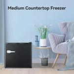 LHRIVER Compact Mini Freezer with Adjustable Thermostat