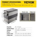 VEVOR 58 Qt Dual Zone Portable Refrigerator