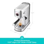 CASABREWS 5418 PRO Espresso Machine 20 Bar, Upgraded Espresso Maker with Powerful Steam Milk Frother, Stainless Steel Coffee Machine with Fast Heating System for Cappuccino, Latte, Silver