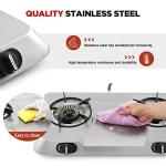 Portable 2-Burner Propane Gas Stove for Camping