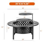 OutVue 36 Inch Outdoor Fire Pit with Grills