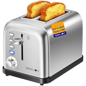 RAMJOY 2-Slice Toaster with Wide Slots and 7 Settings