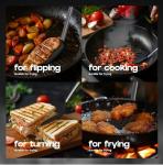 BakeRoyal Silicone Spatula Set - Heat Resistant Black