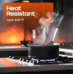 BakeRoyal Silicone Spatula Set - Heat Resistant Black