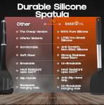 BakeRoyal Silicone Spatula Set - Heat Resistant Black