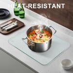 KimiDitt Tempered Glass Cutting Board, 12x16" Glass Cutting Board for Kitchen Counter,Large Size Frosted Glass,with Non-Slip Feet, Scratch Resistant,Heat Resistant