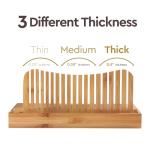 Bread Slicer for Homemade Bread - Adjustable Bamboo Bread Cutter with Knife, Foldable Slicing Guide & Crumb Tray - Bread Loaf Slicer for Sourdough, Cakes, Bagels, Loaves - Kitchen Baking Tool & Gift