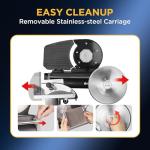 Electric Meat Slicer with Adjustable Thickness, Black