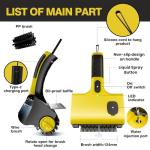 Electric BBQ Grill Brush, Giddy Up Grill Cleaner with Water Tank, Cordless Rechargeable Barbecue Grill Brush for Outdoor Grill, 304 Stainless Steel IPX7 Wateproof Rating, Gifts for Men/Dad