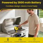 Electric BBQ Grill Brush, Giddy Up Grill Cleaner with Water Tank, Cordless Rechargeable Barbecue Grill Brush for Outdoor Grill, 304 Stainless Steel IPX7 Wateproof Rating, Gifts for Men/Dad