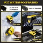 Electric BBQ Grill Brush, Giddy Up Grill Cleaner with Water Tank, Cordless Rechargeable Barbecue Grill Brush for Outdoor Grill, 304 Stainless Steel IPX7 Wateproof Rating, Gifts for Men/Dad