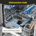 Electric BBQ Grill Brush, Giddy Up Grill Cleaner with Water Tank, Cordless Rechargeable Barbecue Grill Brush for Outdoor Grill, 304 Stainless Steel IPX7 Wateproof Rating, Gifts for Men/Dad