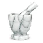 HIC Kitchen Tall Marble Mortar and Pestle Set