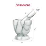 HIC Kitchen Tall Marble Mortar and Pestle Set