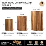 Teak Wood Cutting Board Set - 3 Pieces