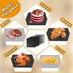 Air Fryer Liners Reusable for Breville Smart Oven Air Fryer Pro BOV900BSS, Liners for Bottom of Oven liners for Ninja Air Fryer Accessories, Non-Stick, Reusable Baking Mats, w/3x Liners + 3x Mesh