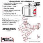 Hawkins Classic 3L Wide Aluminium Pressure Cooker