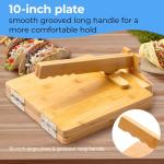 Upgrade Wooden Tortilla Press with Rolling Pin & Papers