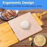 Upgrade Wooden Tortilla Press with Rolling Pin & Papers