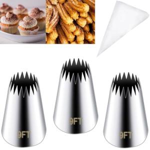 Hendiy Stainless Steel Churro Maker Decorating Tips