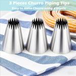 Hendiy Stainless Steel Churro Maker Decorating Tips