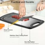 Stainless Steel Cutting Board with Juice Groove