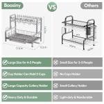 2-Tier Stainless Steel Dish Drying Rack with Drainboard