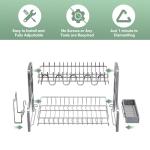 2-Tier Stainless Steel Dish Drying Rack with Drainboard
