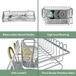 2-Tier Stainless Steel Dish Drying Rack with Drainboard