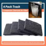4 Pack Charcoal Air Filters for Trash Compactors