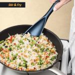 Durable Black Silicone Spatula Spoon Set