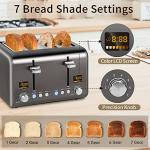 SEEDEEM 4-Slice Stainless Steel Toaster with LCD