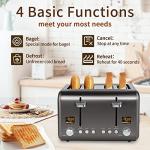 SEEDEEM 4-Slice Stainless Steel Toaster with LCD