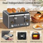 SEEDEEM 4-Slice Stainless Steel Toaster with LCD